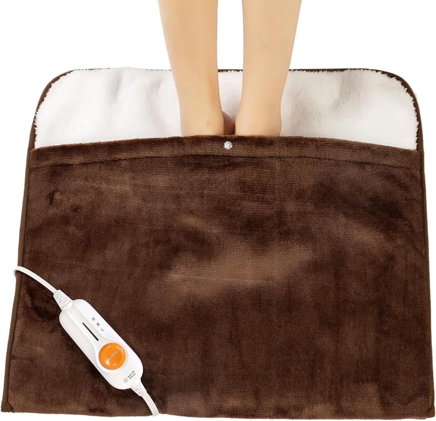 Gintao Electric Heated Foot Warmers for Feet,22"×20" Soft Foot Heating Pad | Flannel Sherpa,ETL/FCC Certified,3 Heat Levels&2H Auto Off, Feet Warmers for Women Men, for Bed Under Desk ,Office,Gifts,Gray