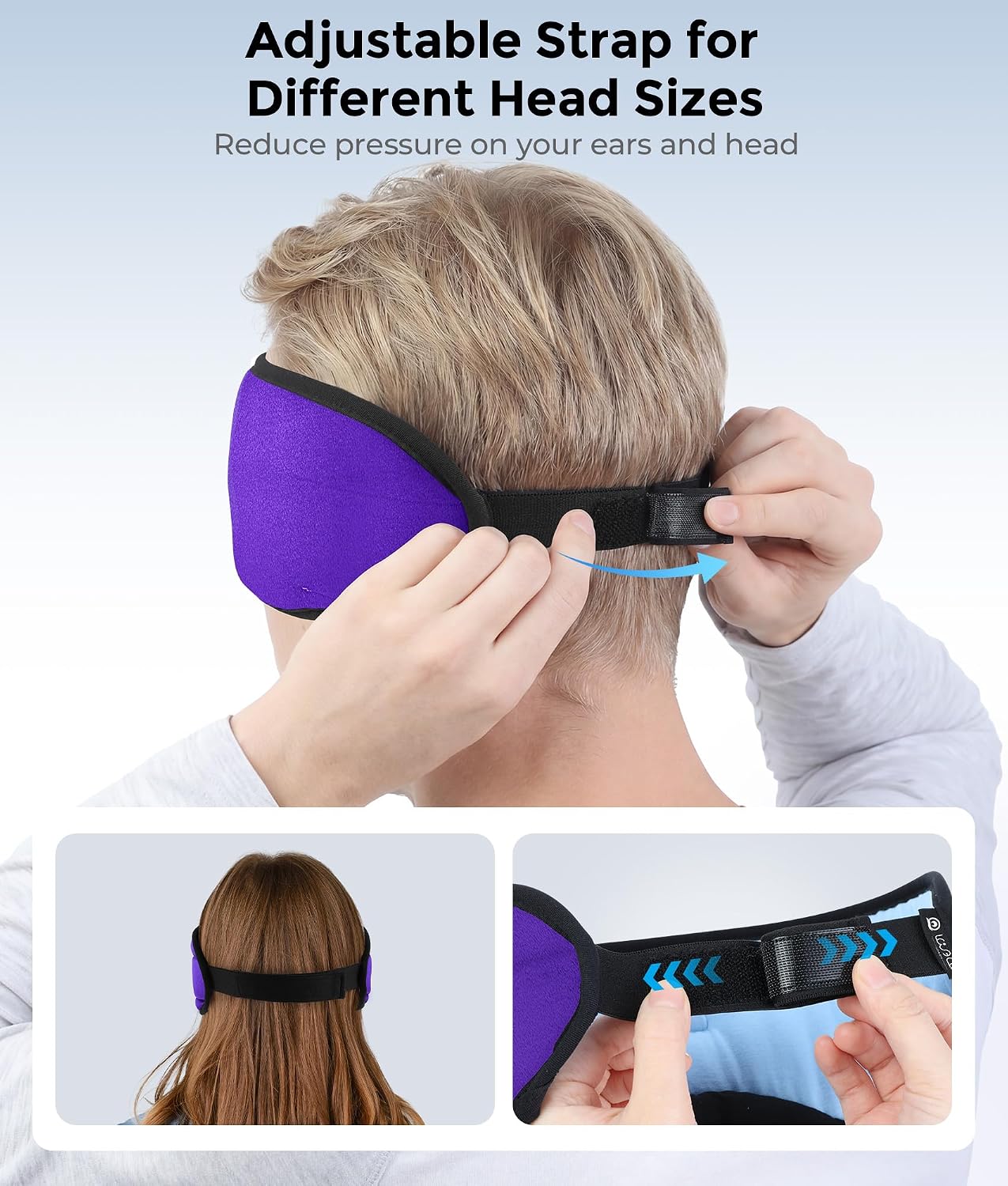 LOVE EYE Sleep Headphones Bluetooth 5.4 Sleeping Eye Mask Wireless Music Earphones with Built-in HD Speakers for Side Sleepers Cotton Sleeping Headphones for Women Men Gifts (Lavender Purple)