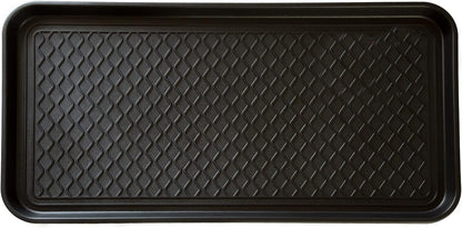 Stalwart 75-ST6012 All Weather Boot Tray-Water Resistant Plastic Utility Shoe Mat for Indoor and Outdoor Use in All Seasons (Black), Large