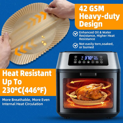 HONYAO Air Fryer Paper Liners for Dual Zone Airfryer, 8.1x5.5 inch
