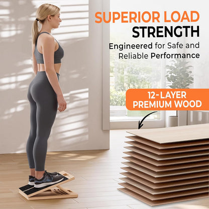 Adjustable Slant Board for Calf Stretching – Incline Stretch Wedge for Achilles Tendon, Plantar Fasciitis Relief, Squat Support & Physical Therapy, Non-Slip Calf Stretcher for Home Gym