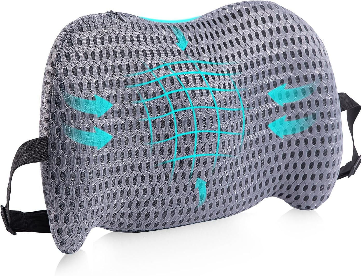 Lumbar Support Pillow for Office Chair, Memory Foam Car Back Cushion | Lumbar Pillow Lower Back with 4d Mesh Cover Adjustable Straps, Ergonomic Chair Back Pillow for Office, Car, Gaming Chairs