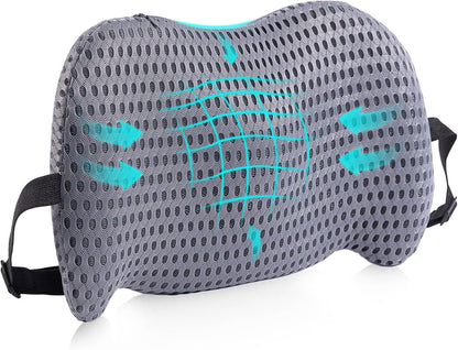 Lumbar Support Pillow for Office Chair, Memory Foam Car Back Cushion | Lumbar Pillow Lower Back with 4d Mesh Cover Adjustable Straps, Ergonomic Chair Back Pillow for Office, Car, Gaming Chairs