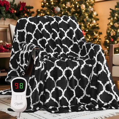 Homemate Heated Blanket Electric Throw - 50“x60“ Heating Blanket with 10 Fast Heat Levels 8 Hours Auto Off Soft Cozy Flannel Over-Heated Protection ETL Certification Keep Warming in Home | Throw with 10 Fast Heat Levels 8 Hours Auto Off Over-Heated