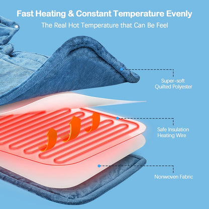 NIUONSIX Heating Pad for Neck Shoulders and Back, 2lb Weighted Heat Wrap