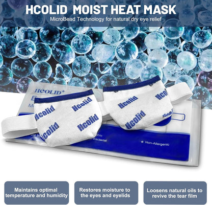 Heated Eye Mask for Dry Eyes Microwavable Eye Compress Moist Heat Eye Pad White 1pc