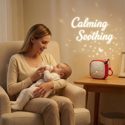 White Noise Sound Machine Baby with Star Projector | Portable Sleep Aid Lullaby Music for Baby Sleeping | Soothing Sound Machine for Nursery, Car Travel, Bedroom Crib, Kids Gifts (Puppy)