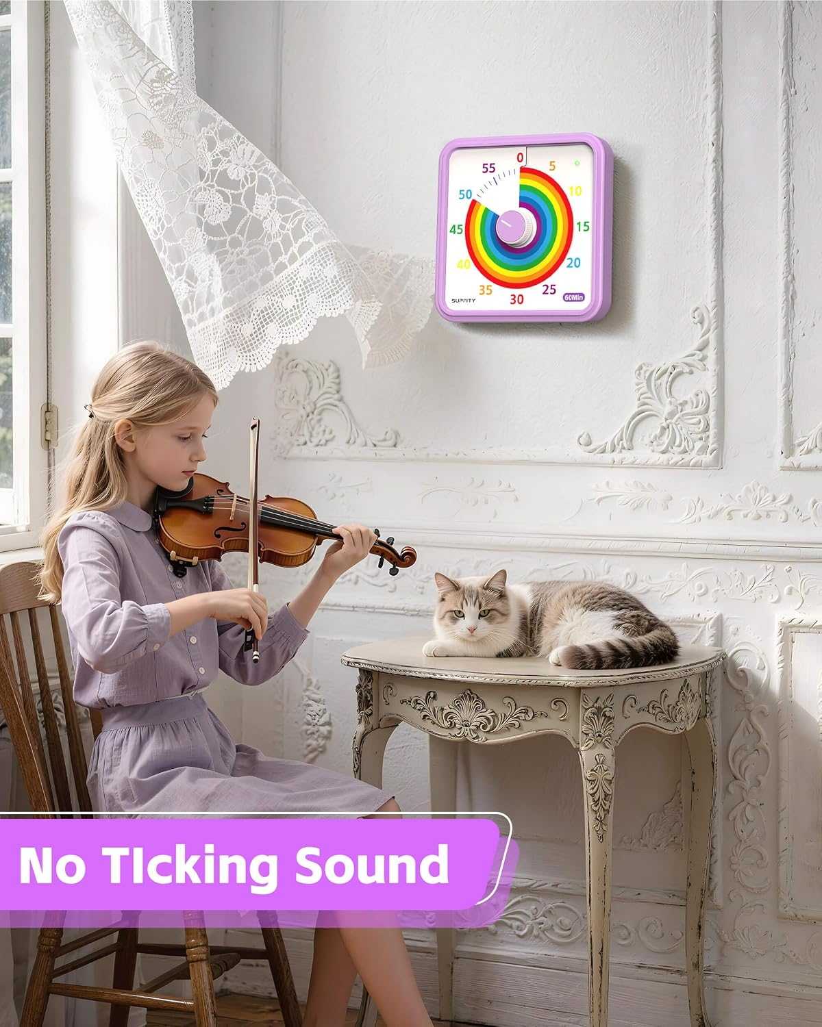8-Inch Large Visual Timer for Kids 60-Minute Classroom Timer Magnetic | Countdown Timer with Pause Kickstands, Time Management Tool ADHD Timer Home School Kitchen and Office