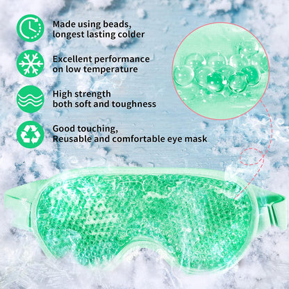 Cooling Eye Mask with Gel Beads, Reusable Cold Eye Mask for Puffy Eyes, Dark Circles, Sleep, Relaxation, Soft Cooling Eye Pads for Men Women（Purple）