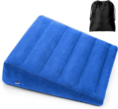 USHMA Inflatable Wedge Pillow for Sleeping, Portable Travel Wedge Pillow for Sitting in Bed, Inflatable Wedge Pillows for Travel, Blow Up Under Knee Pillow