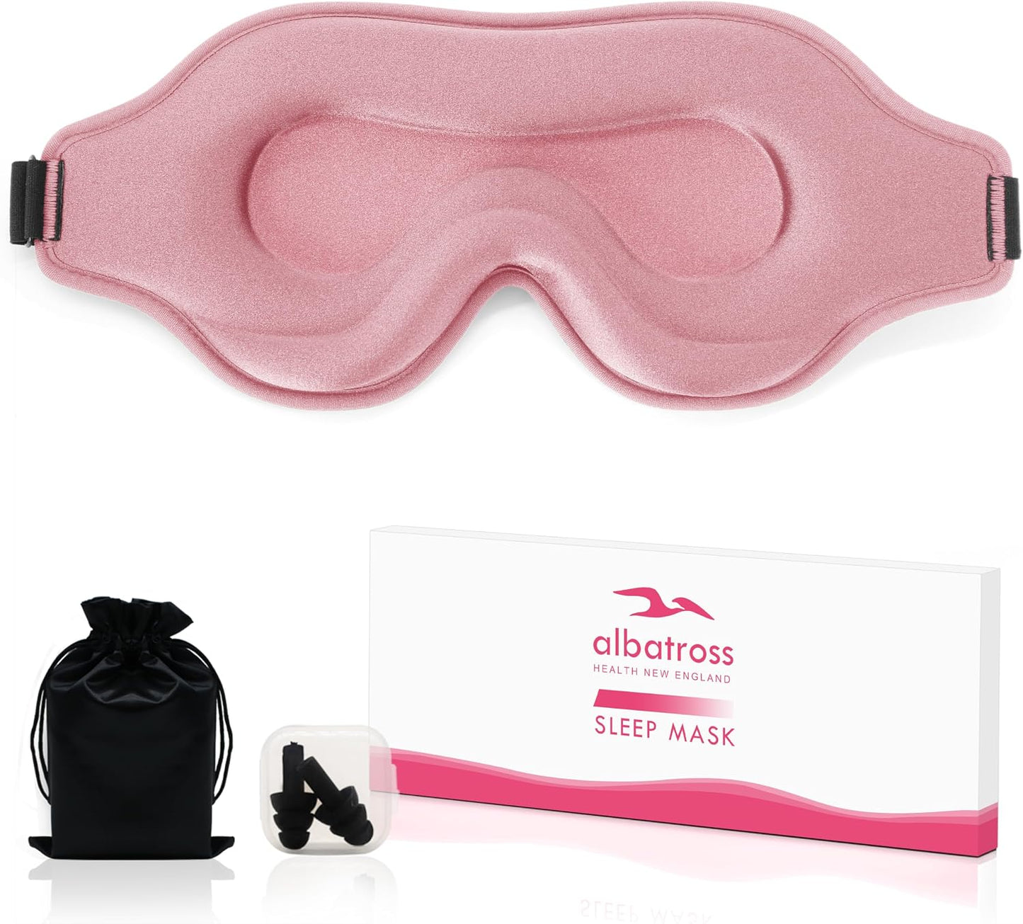 Sleep Eye Mask for Men Women, Lash Extensions 3D Sleeping Mask, Travel Blackout Night Blindfold Eye Shade Cover with Adjustable Strap (Black)