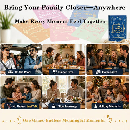 Family Conversation Cards - 55 Questions for Family Bonding, Teens & Adults | Fun Conversation Starters, Meaningful Family Game for Dinner Table, Road Trips & Quality Time
