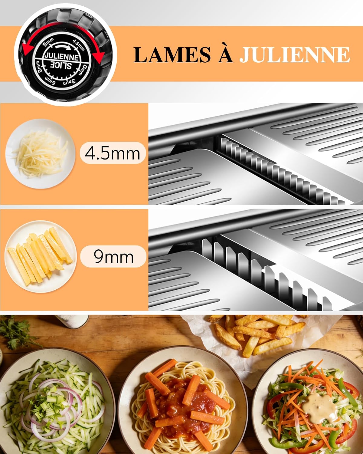 MASTERTOP Mandoline Slicer, 5 in 1 Mandoline Food Slicer, Dishwasher Safe | Stainless Steel Mandoline Slicer, Adjustable Vegetable Slicer for Fruit, Cheese, Send Cut Proof Gloves & Cleaning Brush