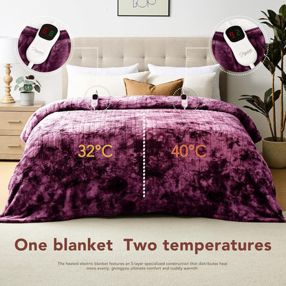 Homemate Heated Blanket Electric Heating Throw 50x60 Plush Faux Fur Sherpa
