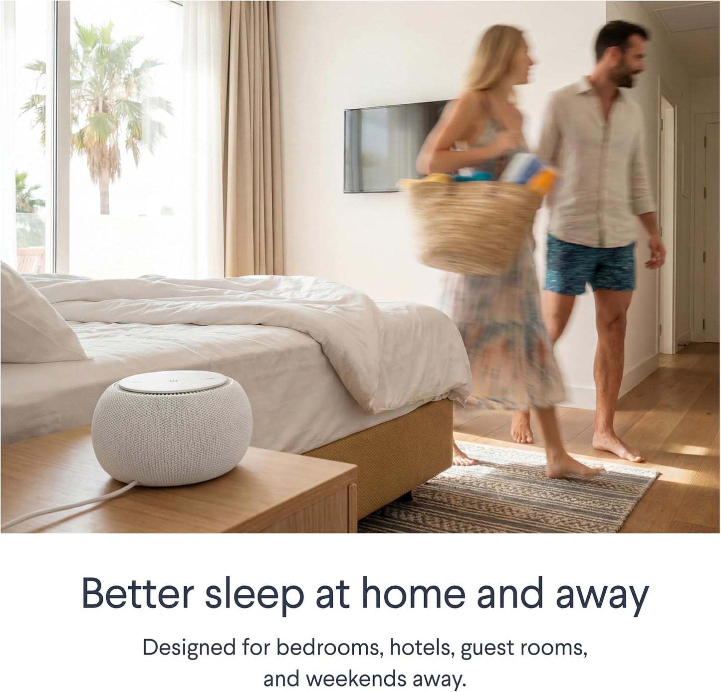 SNOOZ Pro White Noise Sound Machine - Natural Fan Noise, Non-Looping Sound, App Scheduler - Travel Case Included, Sleep Aid for Adults & Baby, 10 Volume Settings, Portable, Gift Registry - Cotton
