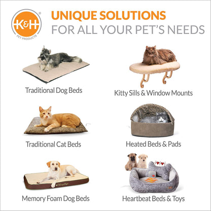 K&H Pet Bed Warmer, Microwavable Pet Heating Pad, 9x9in Blue