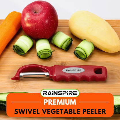 Rainspire Vegetable Peeler Potato Peelers for Kitchen, Sharp Stainless Steel Blades Veggie, Comfortable Handle Fruit Peeler, Carrot Peeler Apple Peeler Dishwasher Safe Black, 1-Pack