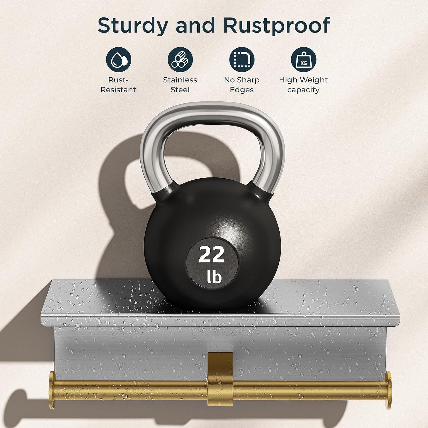 FORIOUS Toilet Paper Holder with Shelf, Commercial Toilet Paper Dispensers | Brushed Nickel | Wall Mount Bathroom Tissue Holder | SUS304 Stainless Steel Rustproof | Double Tissue Roll Holder