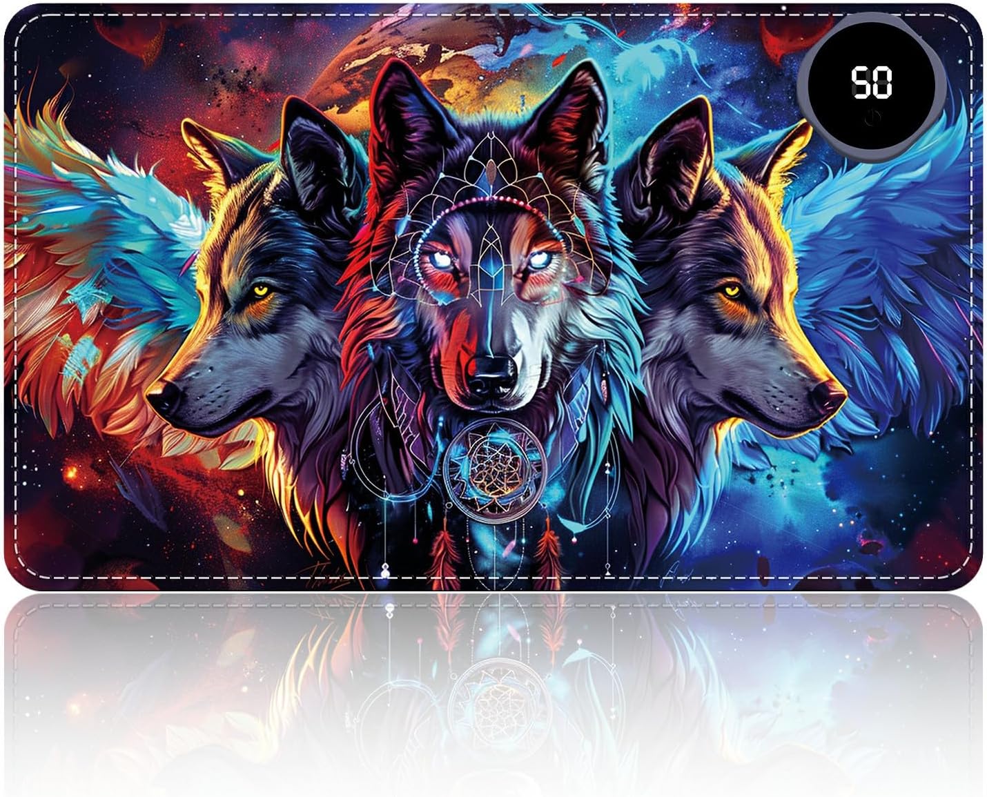 Heated Desk Pad Heated Large Mouse Pad, Electric Quickly Warm Desk Mat with 3 Levels Heating 3 Hours Auto Shut-Off, 31.5" x 13" Warm Gaming Mousepad Hand Foot Warmer, Baby Elephant