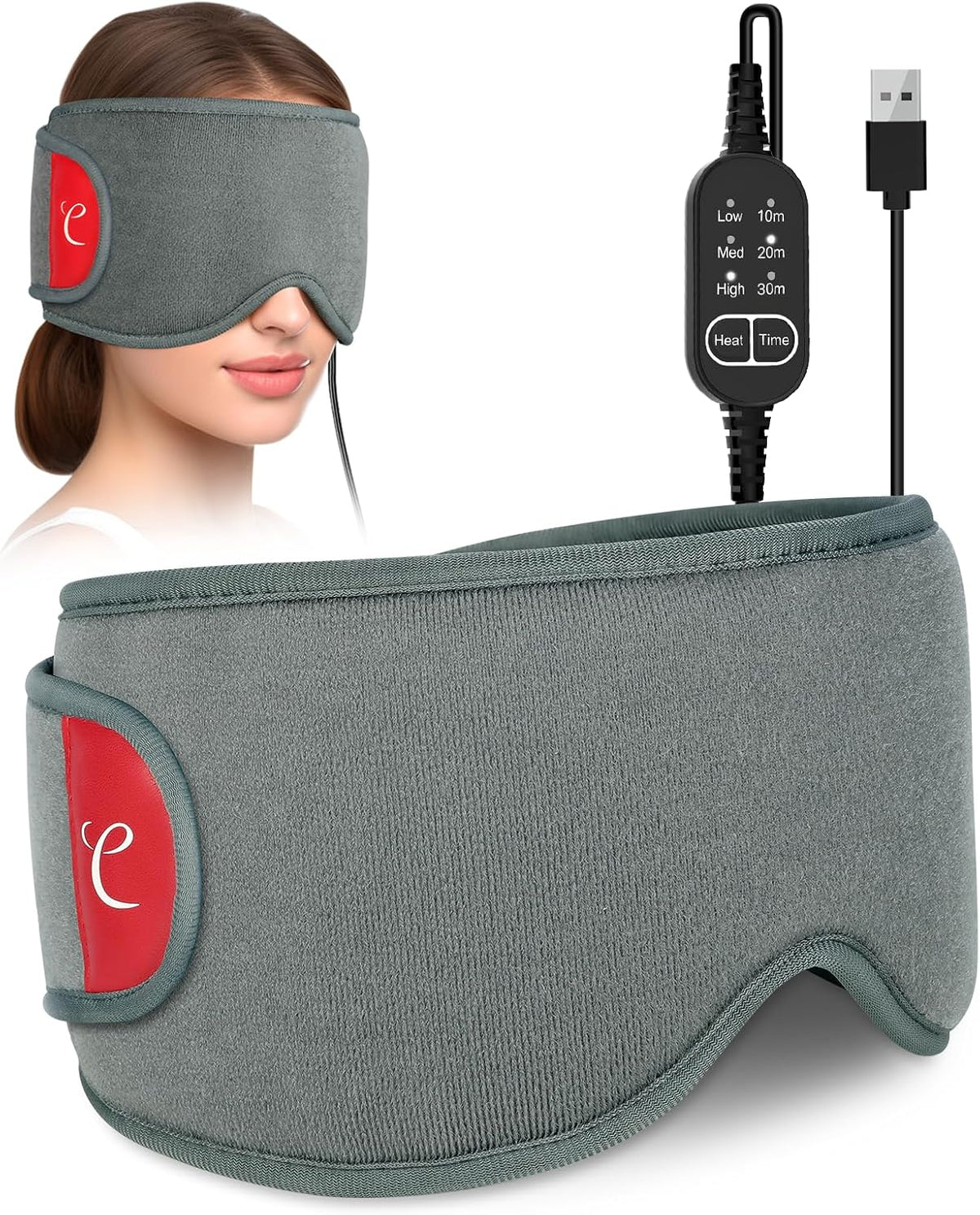 Comfytemp Heated Eye Mask for Dry Eyes, USB Wearable Eye Heating Pad