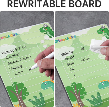 NiHome Chore Chart for Kids & Adults, Magnetic to Do List Board w/Stand | Acrylic Dry Erase Checklist & Routine Task Board, Fits Fridge Or Desk, 10 Sliders, ADHD Tools For Family Home Office School