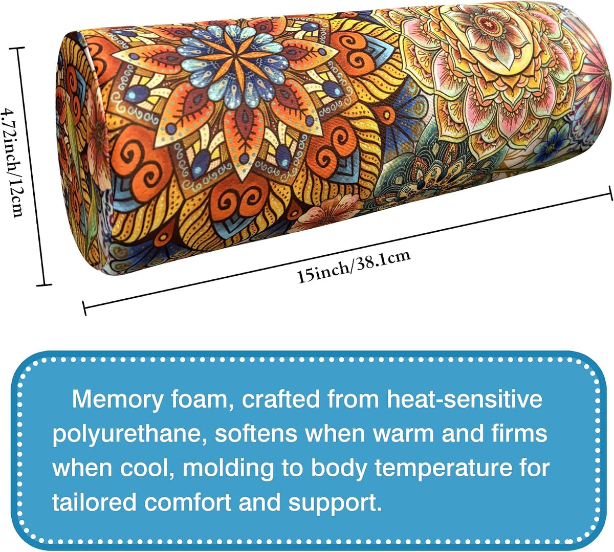 Neck Roll Pillow for Sleeping,Ergonomic Cylinder Tube Pillows for Cervical Spine and Neck Support,Versatile Roll Pillow for Bed,Office,and Travel,Memory Foam Bolster with Washable Cover