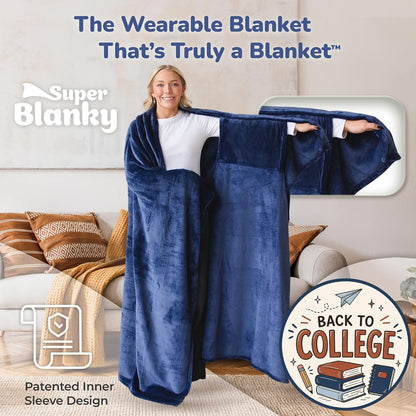 Super Blanky Wearable Blankets for Women & Men, Dorm Room Essentials, Gift for Her, Gifts for Women, Wife Birthday Gift Ideas