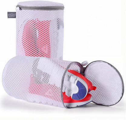 Shoe Washing Machine Bag, Laundry Bag for Sneakers, Orange, 7x15 | Bag to Wash Shoes in Washer and Dryer, for Tennis, Footwear, Trainers, Slippers, Prevent Tangling, Honeycomb Mesh