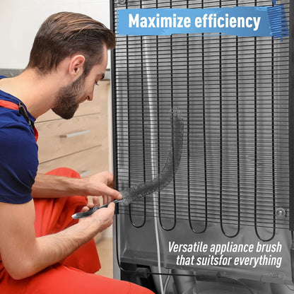 KONEX 30 Inch Long Dryer Lint Brush Vent Cleaner | Heavy-Duty Flexible Radiator Brush | Dryer Vent Trap | Bendable for Your Appliance Care Home Essentials (Pack of 2)
