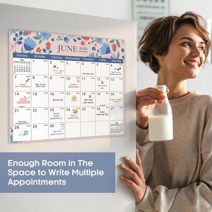2026-2027 Magnetic Calendar for Refrigerator, Apr 2026-Dec 2027 | 21-Month Fridge Calendar 2026-2027 for Home Planning, Scheduling and Easy Organization, Greenery
