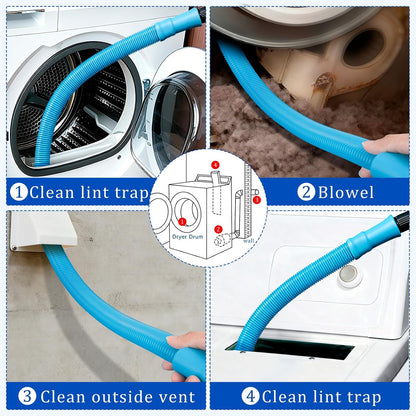 Dryer Vacuum Hose Attachment, Vent Cleaner Kit Lint Brush Shop Vac LintTrap | Compatible with Most Vacuum Cleaner, 30Inch Flexible Deep Cleaning, Easy use, Fire Prevention, Multi-Purpose Home Cleaning