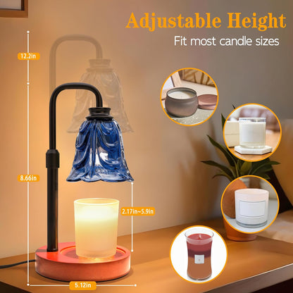 XJZJY Pink Flower Candle Warmer Lamp with Timer, Birthday Gifts for Women