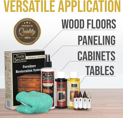 Trade Secret Scratch Concealer for Dark Wood Furniture & Floors – Dark Brown Shade Stain Covers Nicks, Scuffs, Dog & Cat Scratches, Minor Defects – Real Wood Only