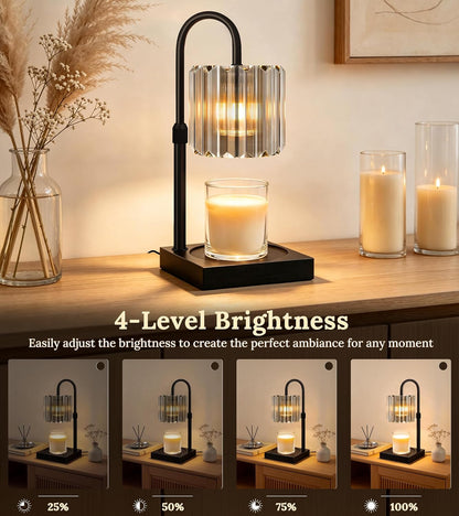TigQiang Crystal Candle Warmer Lamp with Timer, Adjustable Height, Clear