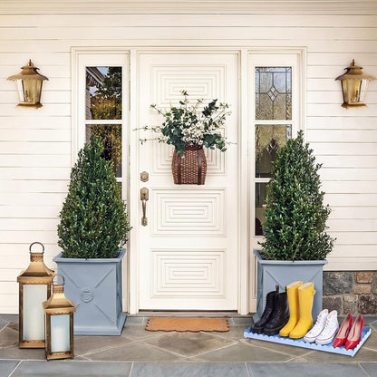 Sieral 34" x 14" x 2" Scalloped Large Metal Boot Tray, Heavy Duty Waterproof Iron Shoe Mat for Entryway Indoor/Outdoor, Multipurpose Shoe Tray for Boots, Plants, Front Door