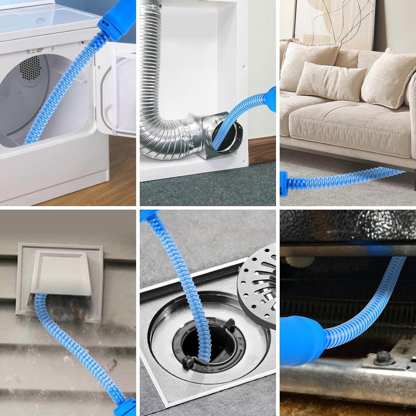 Ronsit Dryer Cleaner Vent Brush-75cm Flexible Dryer Vent Cleaner-Long Brush | Refrigerator Condenser Coil Brush Long Flexible Refrigerator Coil Cleaning Brush