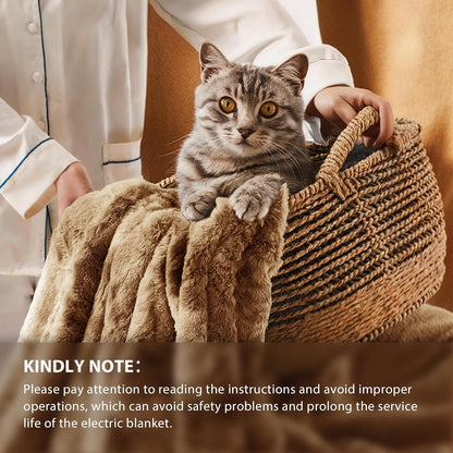 Homemate Heated Blanket Electric Heating Throw 50x60 Plush Faux Fur Sherpa