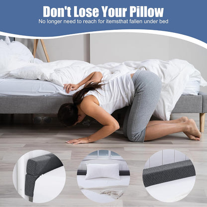 Flodable Pillow for Headboard Gap,Bed Gap Filler Queen Size,Adjustable Bed Wedge Pillow for Headboard,Rectangular Bed Gap Filler,Foam Mattress Gap Filler(Gray,Queen)