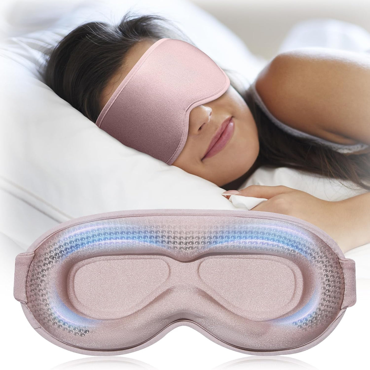 FACEMOON 3D Blackout Weighted Sleep Mask, Airplane Travel & Nurse Essential
