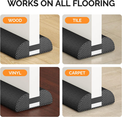 fowong Door Draft Stopper, 36" Adjustable Under Door Noise Stopper, Grey | Durable Door Draft Blocker Helps to Seal Door Gaps, Reduce Drafts, Noise, Dust & Light, Fit Doors 30"–36", Easy to Install