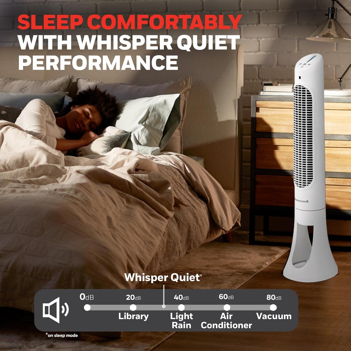 Honeywell QuietSet Whole Room Tower Fan, Oscillating Tower Fan with Remote, Black, HYF290B
