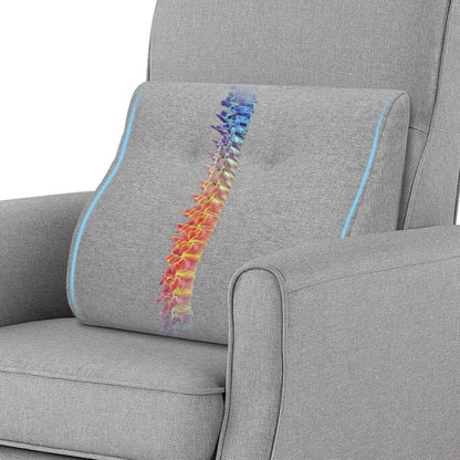 baibu Patented Dual-Layer Memory Foam Lumbar Pillow for Recliner, Brown | Large ergonomic back support for recliners, sofas and gaming chairs, with a removable machine-washable cover.
