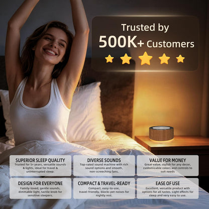 Kipcush White Noise Machine for Baby & Adults, 30 Soothing Sounds, Sleep Sound Machine with 8 Color Night Light, Memory Function, White Noise for Sleeping, Nursery, Office, Travel & Relaxation
