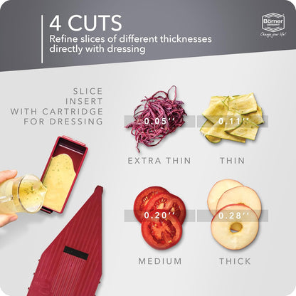 Börner by Reston Lloyd Mandoline Slicer Vital (Starter Set) • V-Slicer with 10 Cutting Styles & Safety Food Holder • Adjustable Kitchen Slicer & Dressing Function