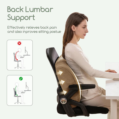 HIGOGOGO Lumbar Support Pillow for Recliner Chair/Accent Chair/Couch, Memory Foam Back Support Cushion for Elderly, Recliner Cushions for Back Rest, Pain Relief, Reading, Washable Cover, Brown