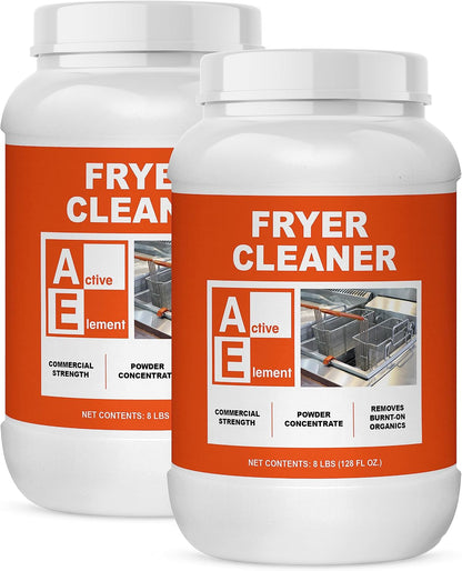 Fryer Cleaner - 8-lbs - Fryer Boil Out - Contains 21 Cleanings - Concentrated Powder - Commercial Strength - Removes Burnt On Organics - Deep Fryer Cleaner