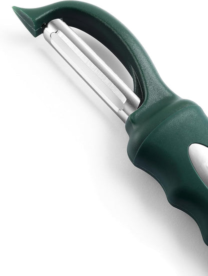 Spring Chef Swivel Vegetable Peeler for Kitchen w/Soft Grip Handle, Black | Premium Potato Peeler w/ Ultra Sharp Stainless Steel Blades, Multifunctional Veggie Peeler for Apple, Carrot, Cucumber, Fruit