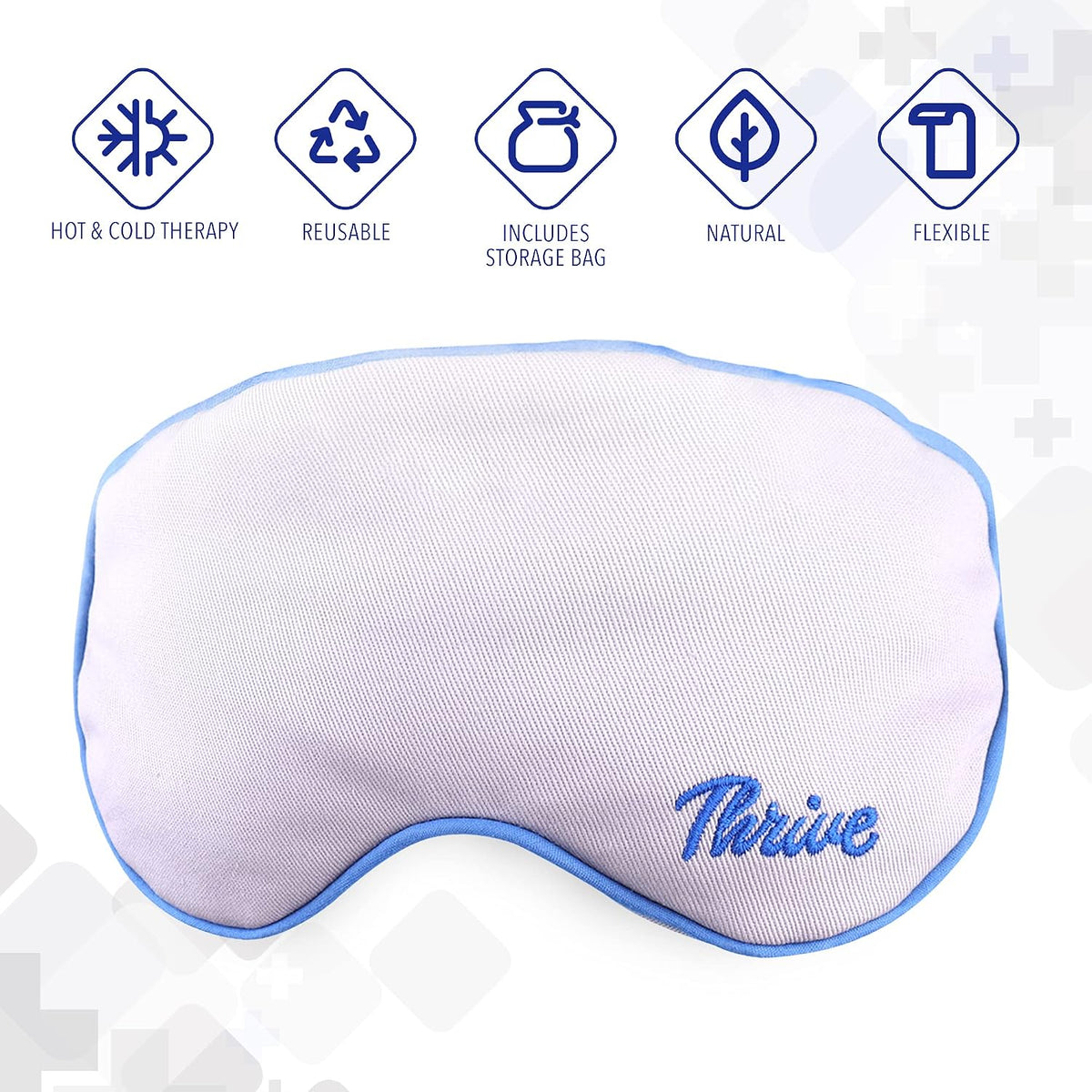 Thrive Clay Bead Eye Mask, Heated, Dryness Relief, Gray