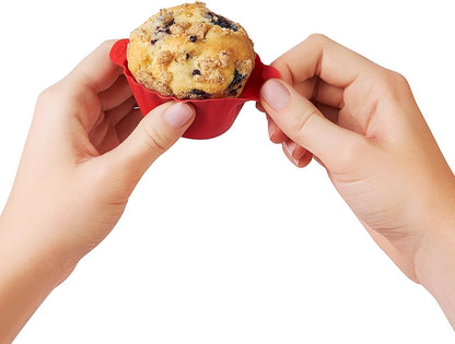 OXO Good Grips Silicone Baking Cups, Pack of 12, Reusable, BPA-Free, Dishwasher Safe, Non-Stick, Food Grade, Cupcake Cups, Muffin Cups, Cupcake Liners, Muffin Liners