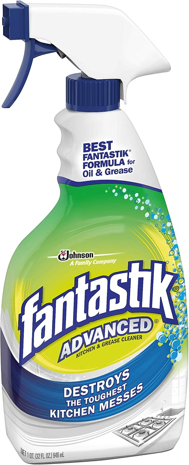 Fantastik All Purpose Cleaner, Multipurpose Surface Cleaner & Kitchen Grease Removal, Packaging Designed to Prevent Leakage and Breakage, Fresh Scent, 32 Fl Oz